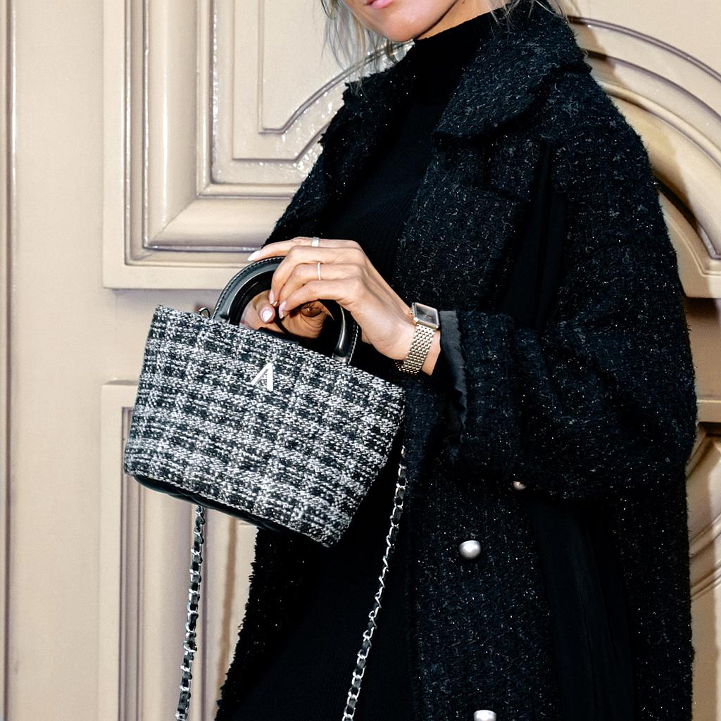 SAC MINI ZOÉ - TWEED NOIR