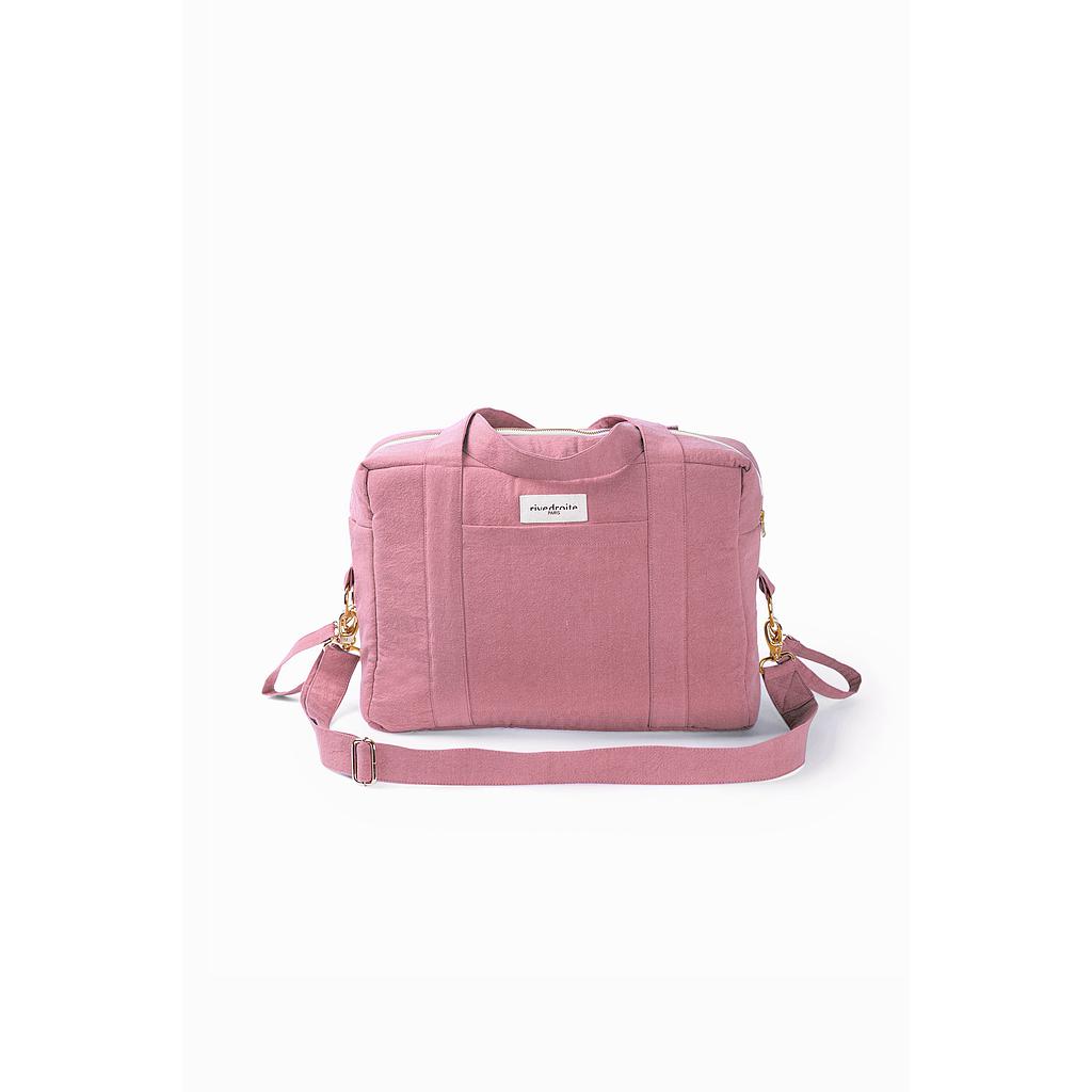 Darcy l'anti sac à langer brodé - Coton recyclé bois de rose