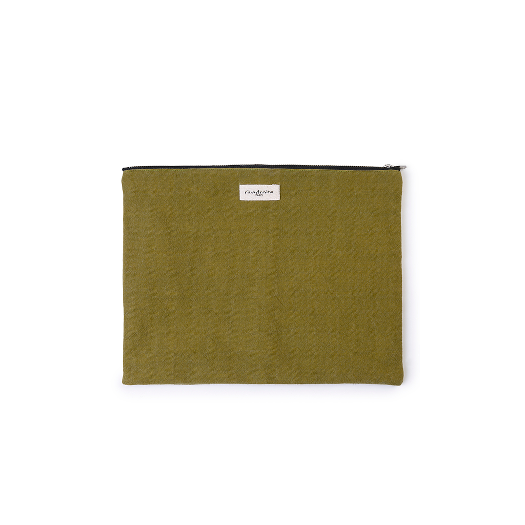Barbette Large la pochette - Coton recyclé vert olive
