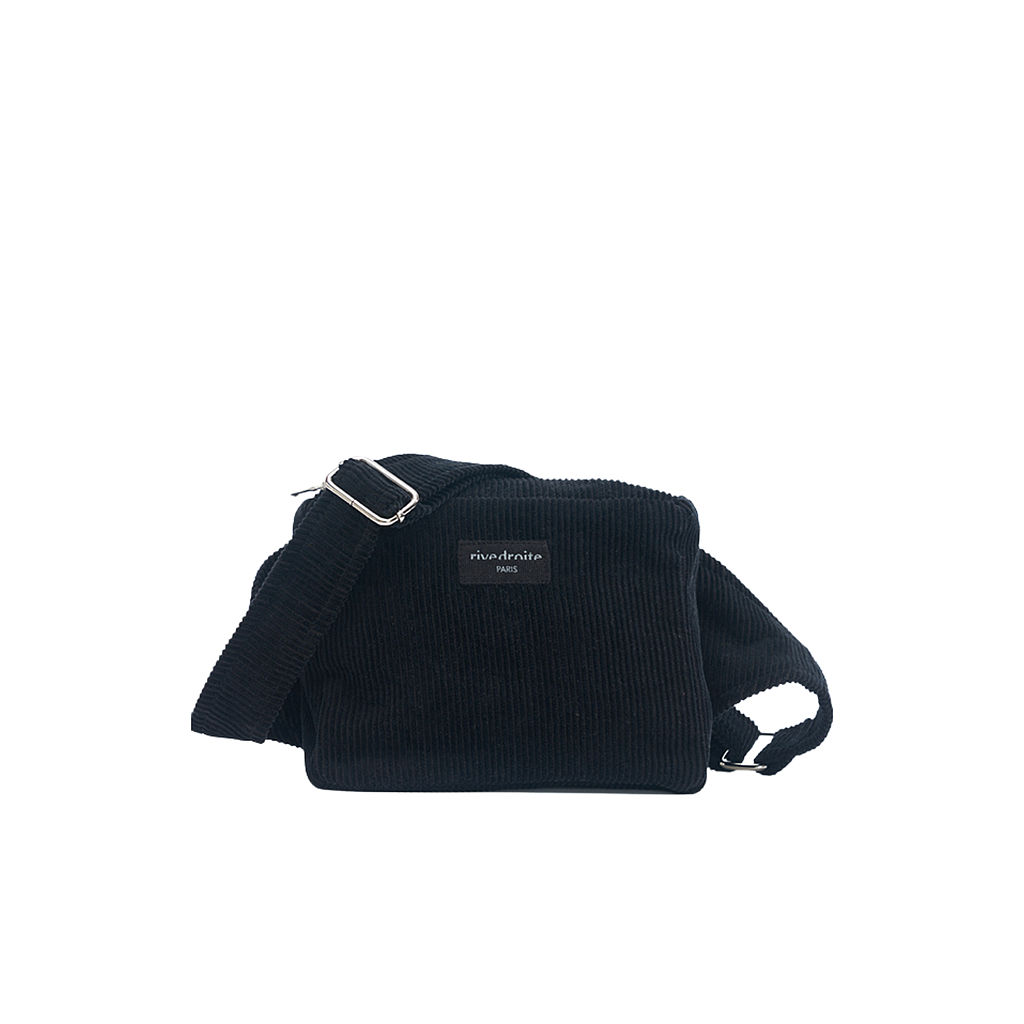 Rachel le sac banane - Velours upcyclé noir