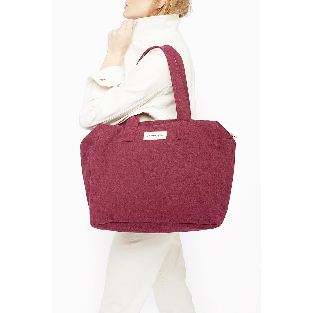 Célestins le sac 24 heures version maternité - Coton recyclé bordeaux