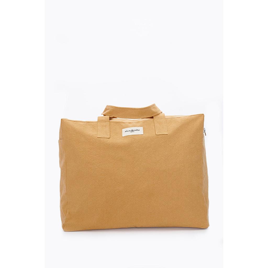 Elzévir le grand sac weekend - Coton recyclé Jaune d'Ocre