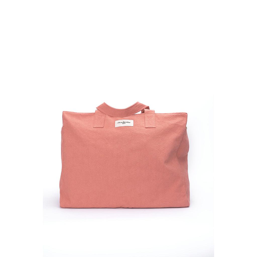 Elzévir le grand sac weekend - Coton recyclé Rose Provence