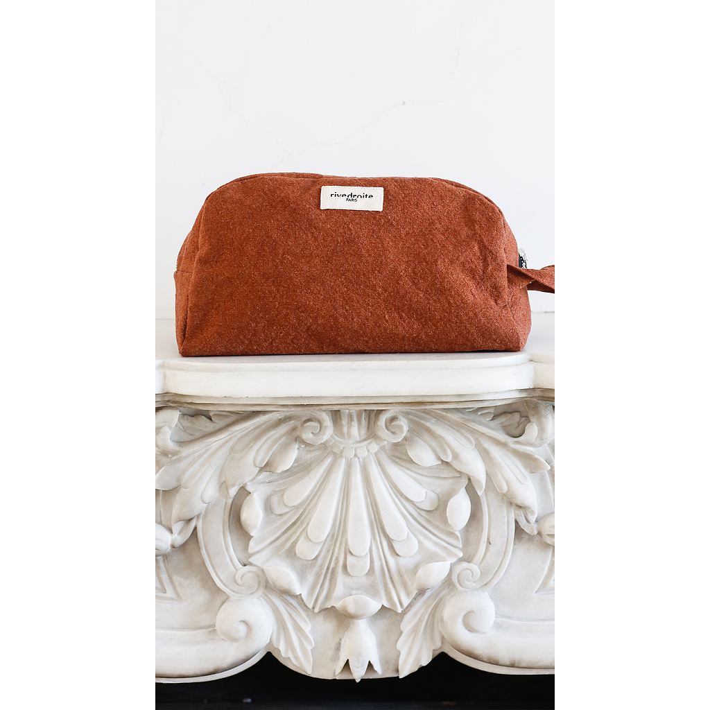 Hermel la trousse de toilette - Coton recyclé Brun Jaspe