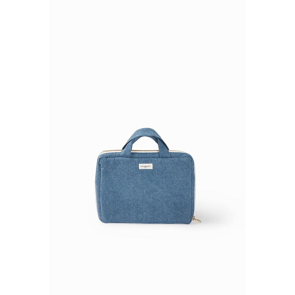 Trudaine le porte document - Denim clair upcyclé
