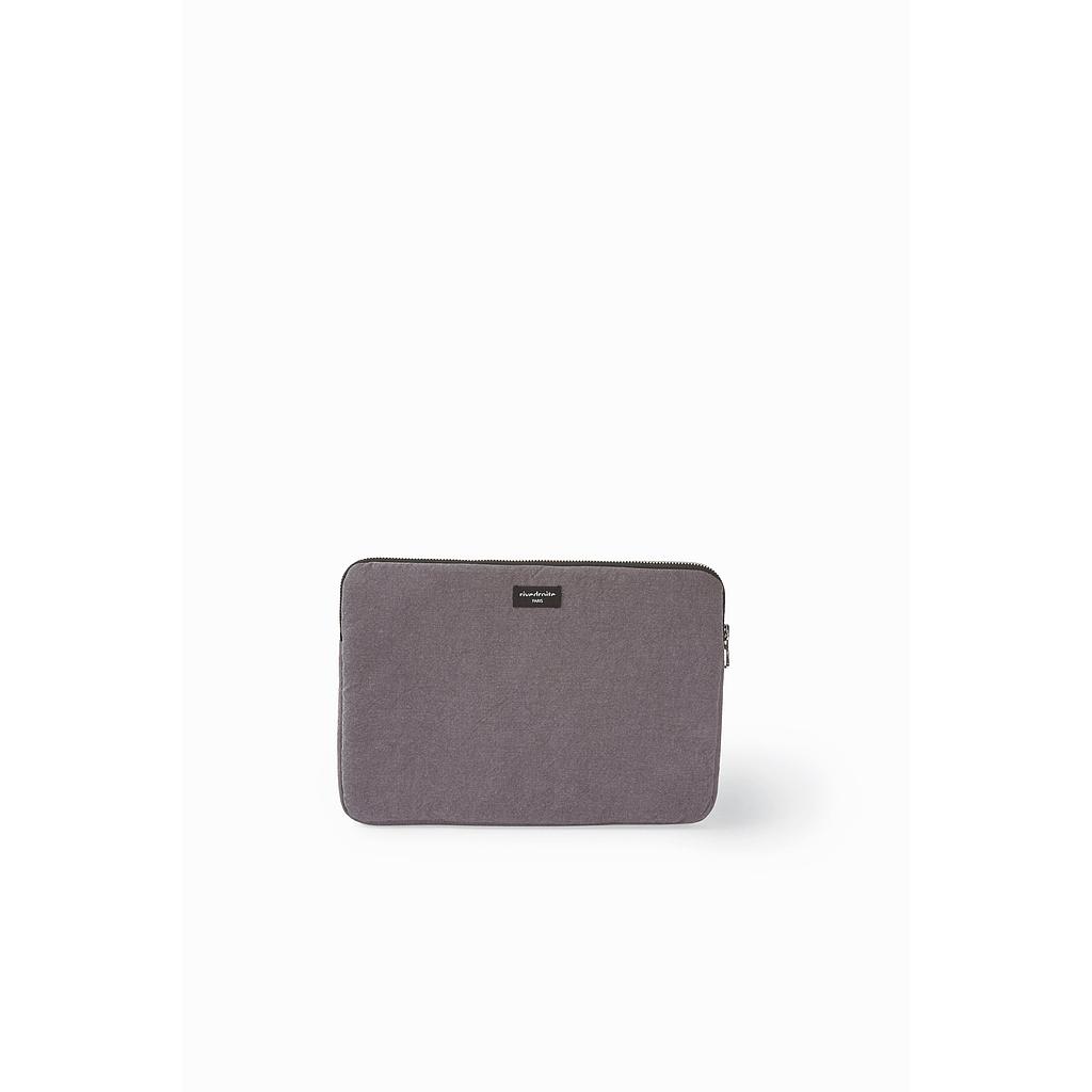 Vivienne la housse d'ordinateur 15" - Coton recyclé gris ardoise