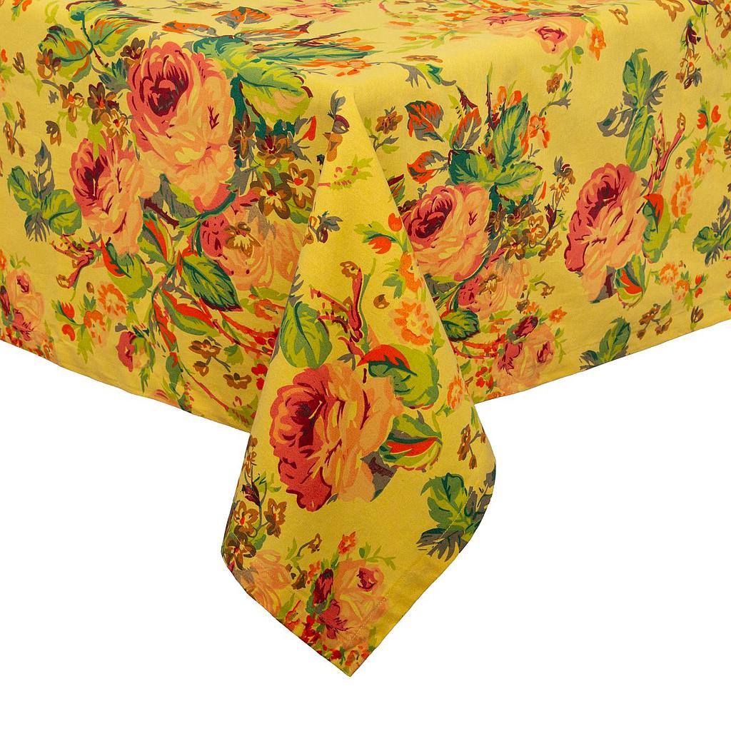 Tablecloth Floral Print Mustard