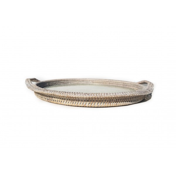 Round Cheese Tray with Handles White