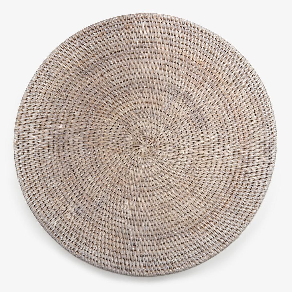 Rattan Round Layka Placemat White Washed