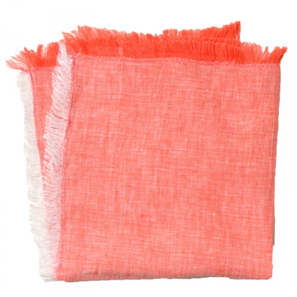Linen Napkin Fringes - Coral