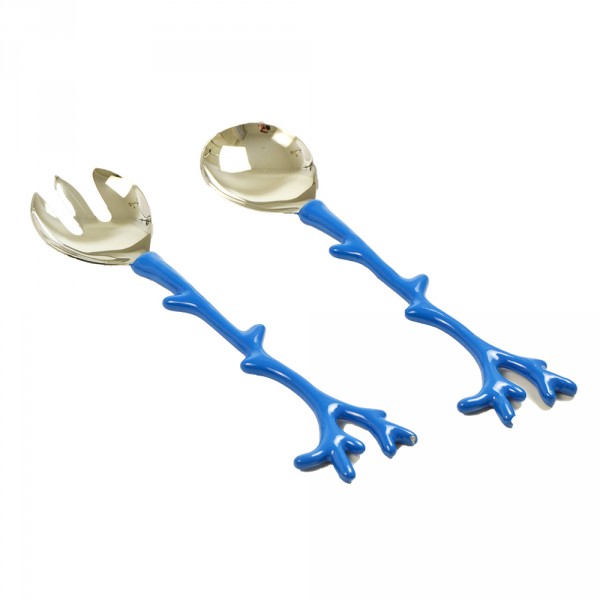 Salad Server Coral Blue