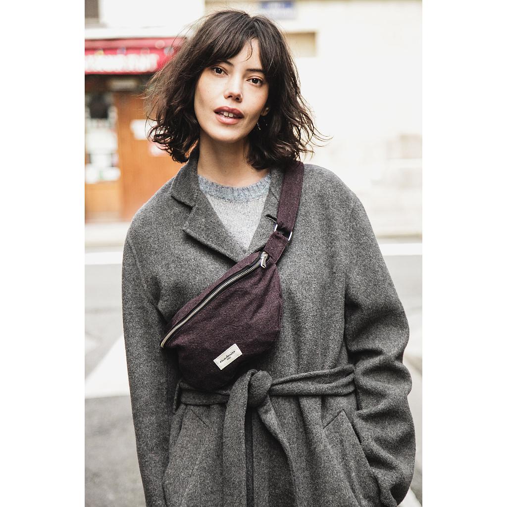Custine le sac banane - Coton recyclé Prune "Cherry Brandy"