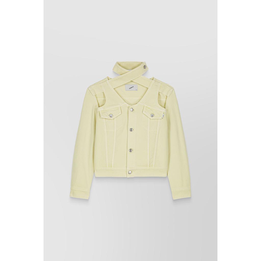 Cut-out denim jacket
