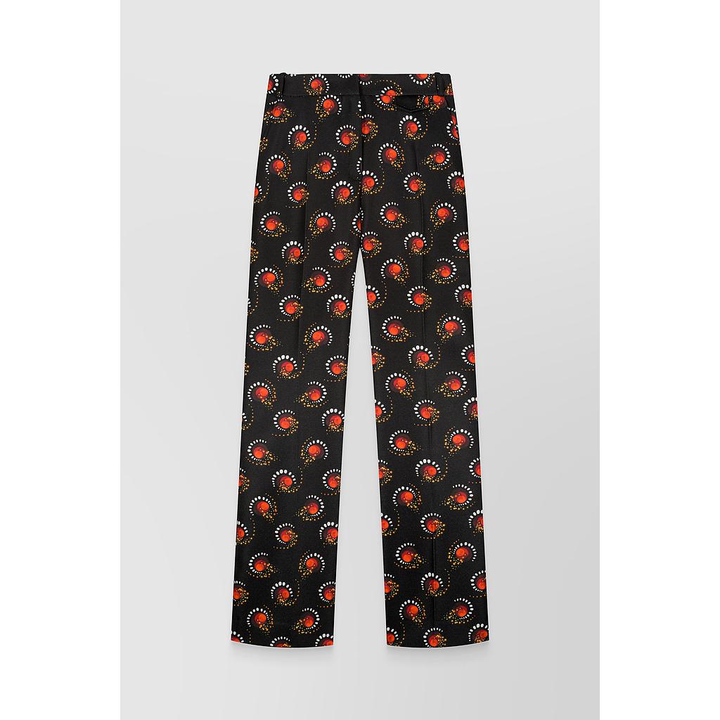 Printed 70's tailoring straight leg pants