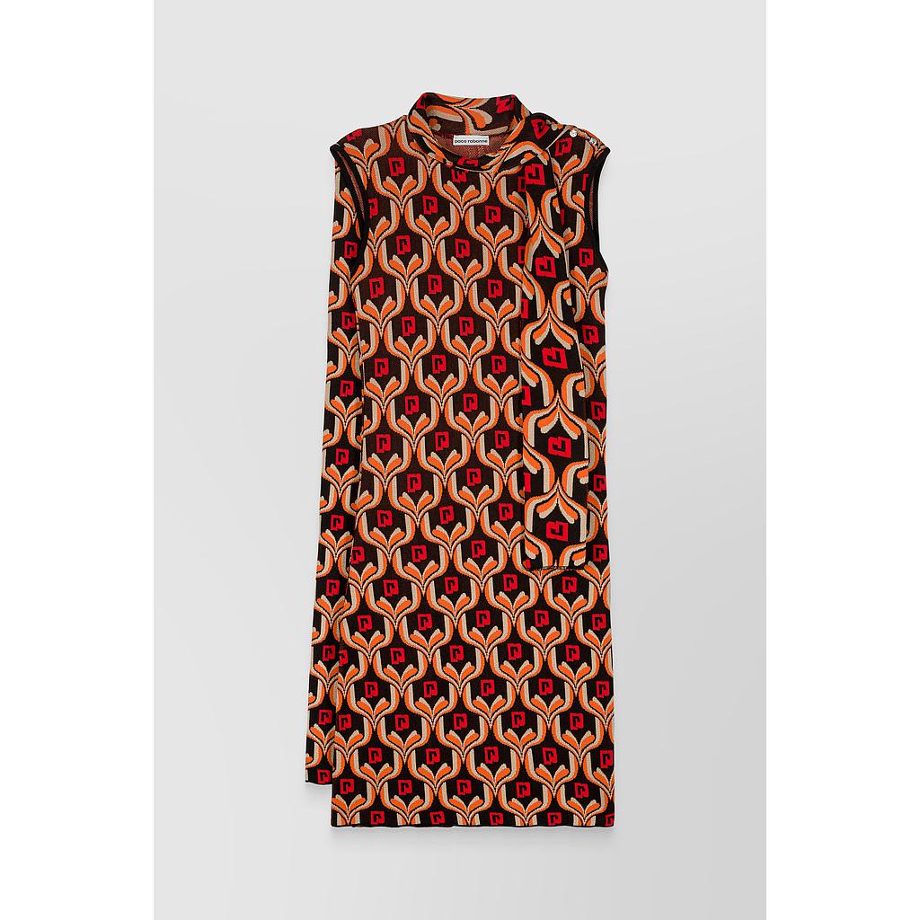 Tapestry jacquard knee-length shift dress