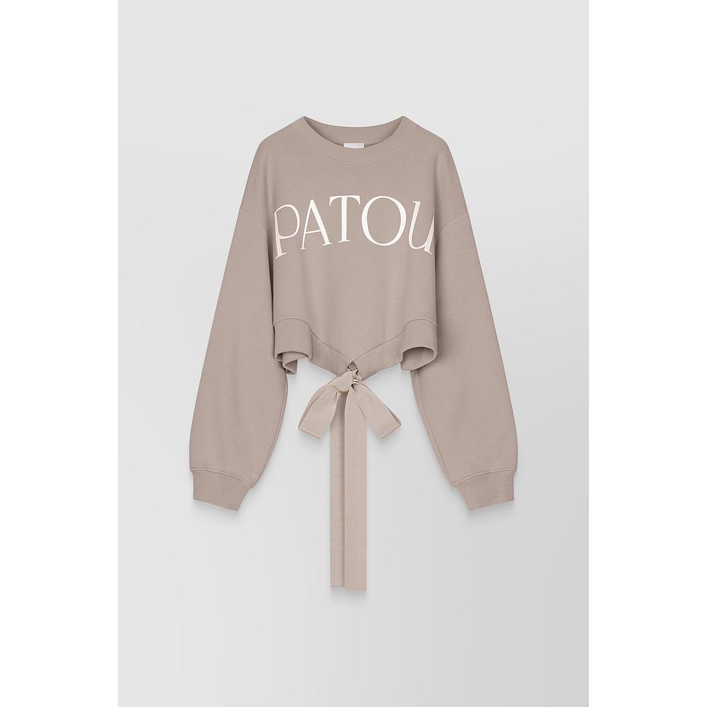 Organic cotton gros grain cropped Patou sweat