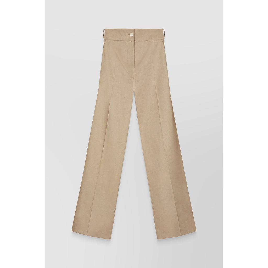 Organic cotton straight leg gabardine pants