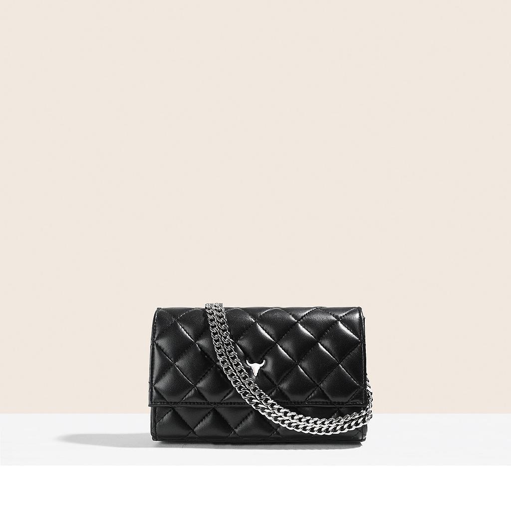 SAC MINI NELLY - CUIR NOIR MATELASSÉ