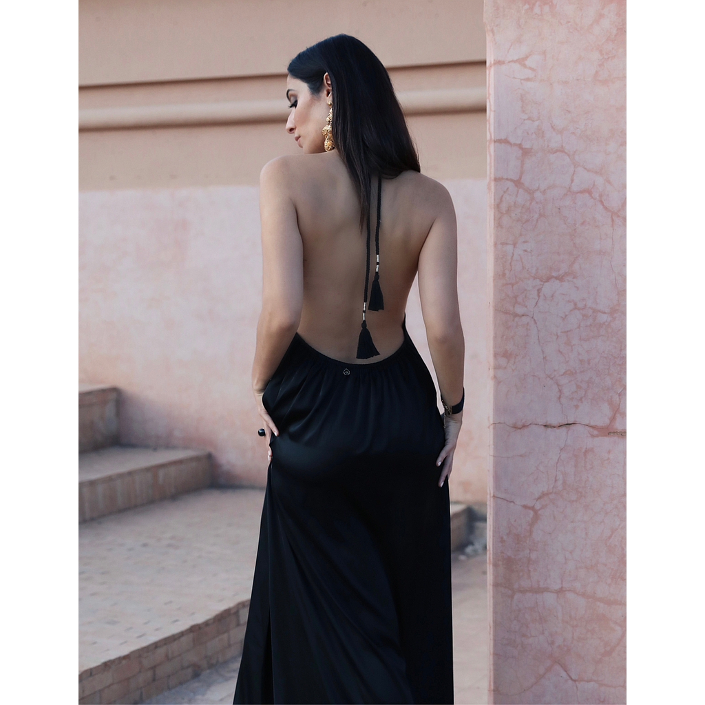 Robe Sofia Satin Noire