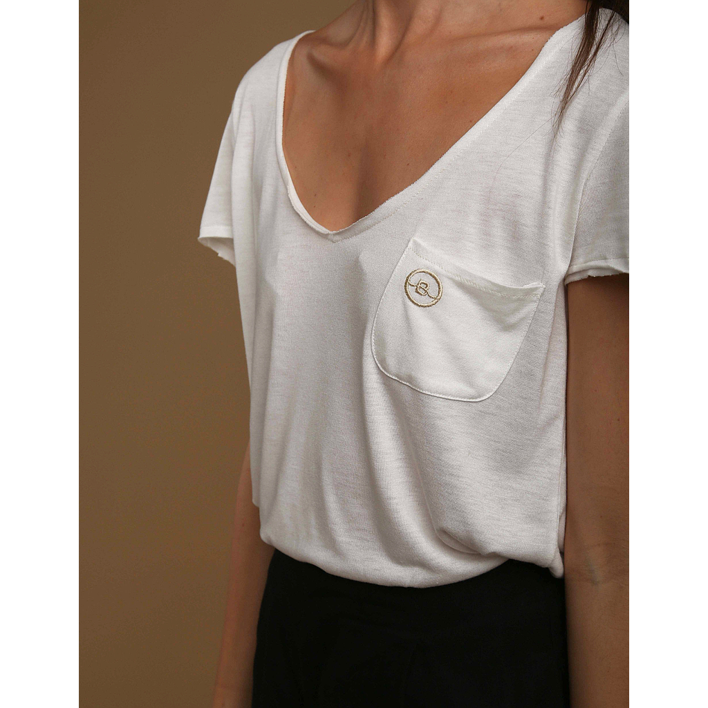T-shirt en Jersey EVA brodé Blanc