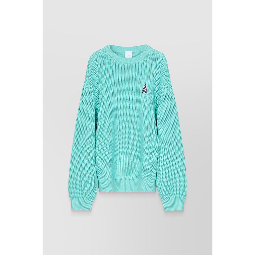 Large knit sweater in eco-friendly wool and cotton