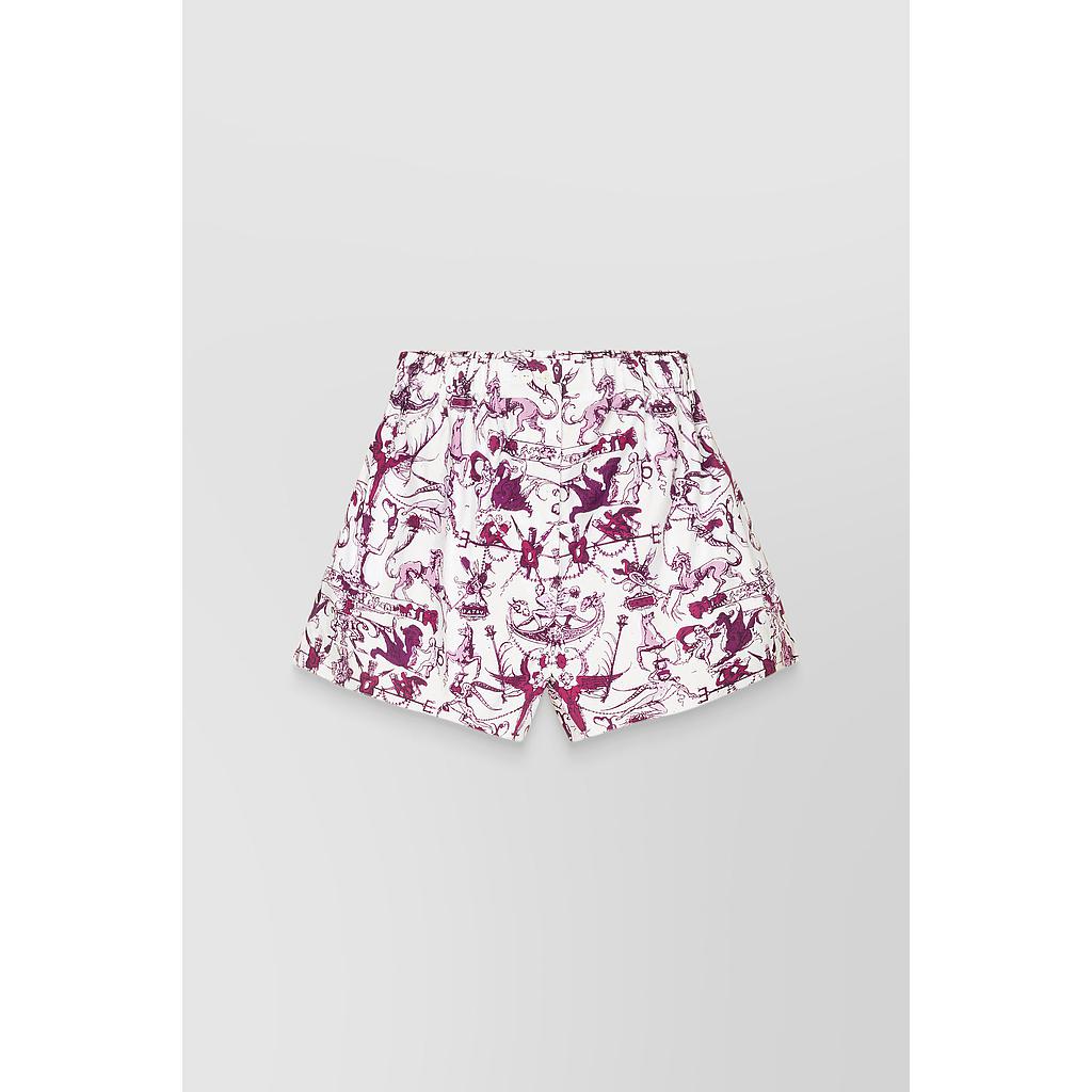 Printed organic cotton poplin shorty