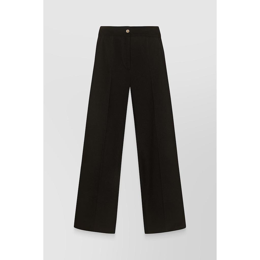 Organic denim straight leg black pants