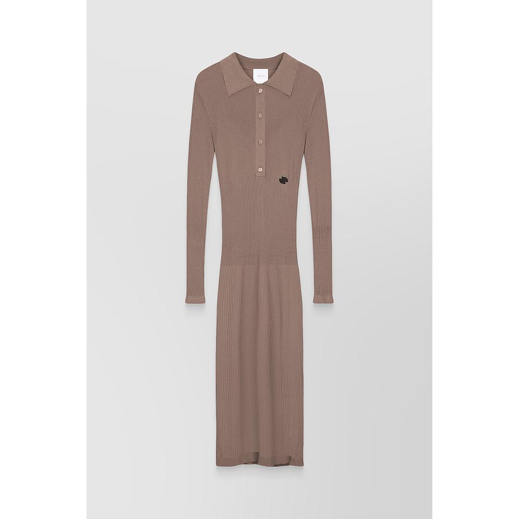 Organic cotton polo knit dress
