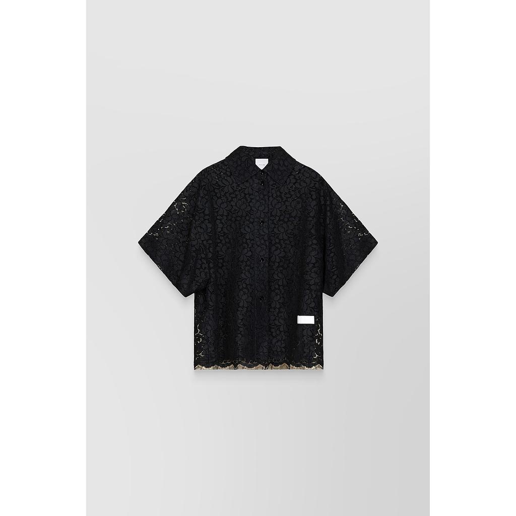 Short sleeved oversized eco-lace shirt