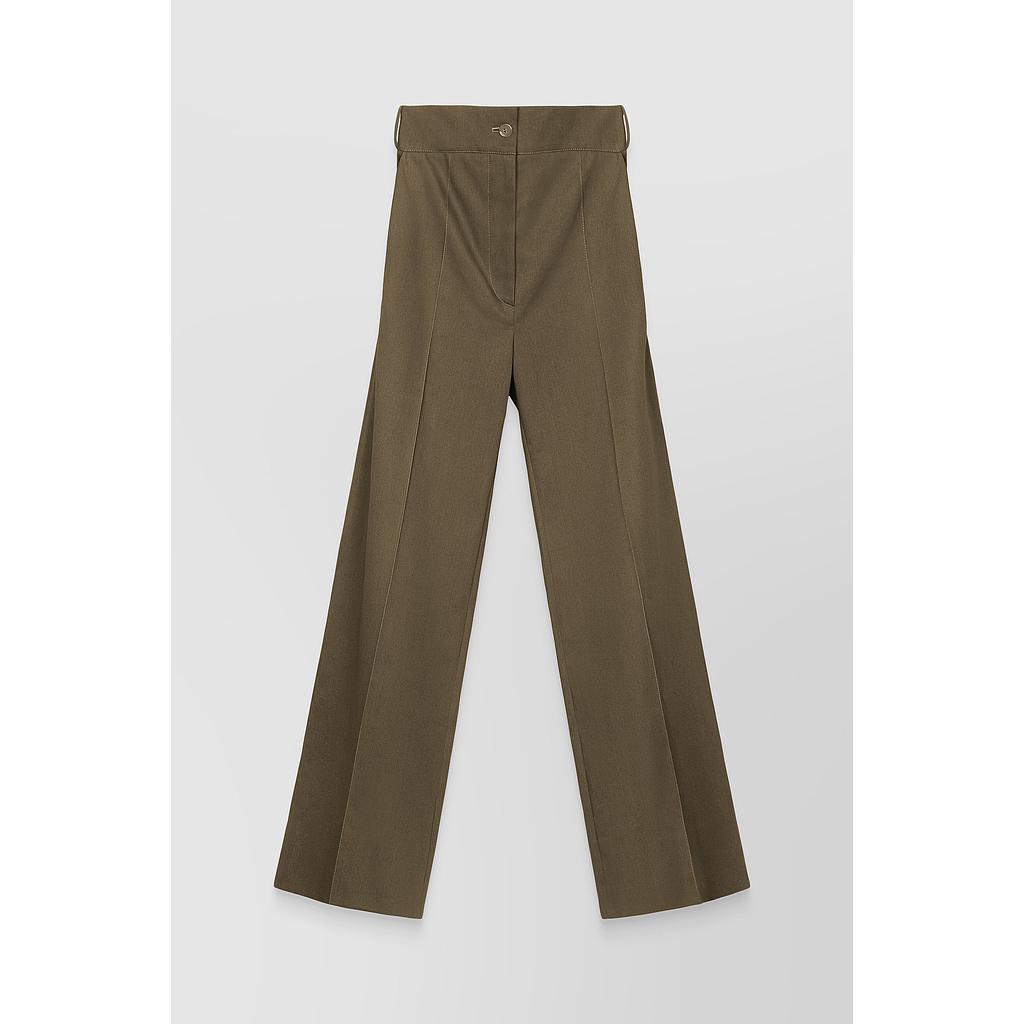 Straight leg bronze organic coton tailoring pants