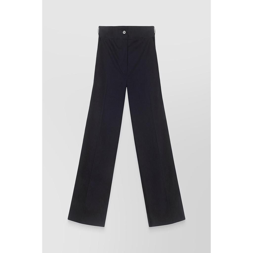 Straight leg tailored night blue organic coton pants