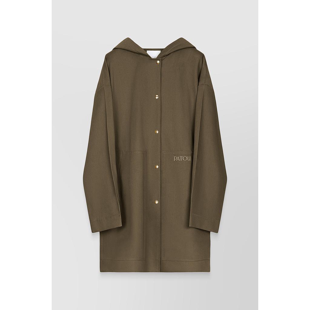Oversized organic cotton long parka