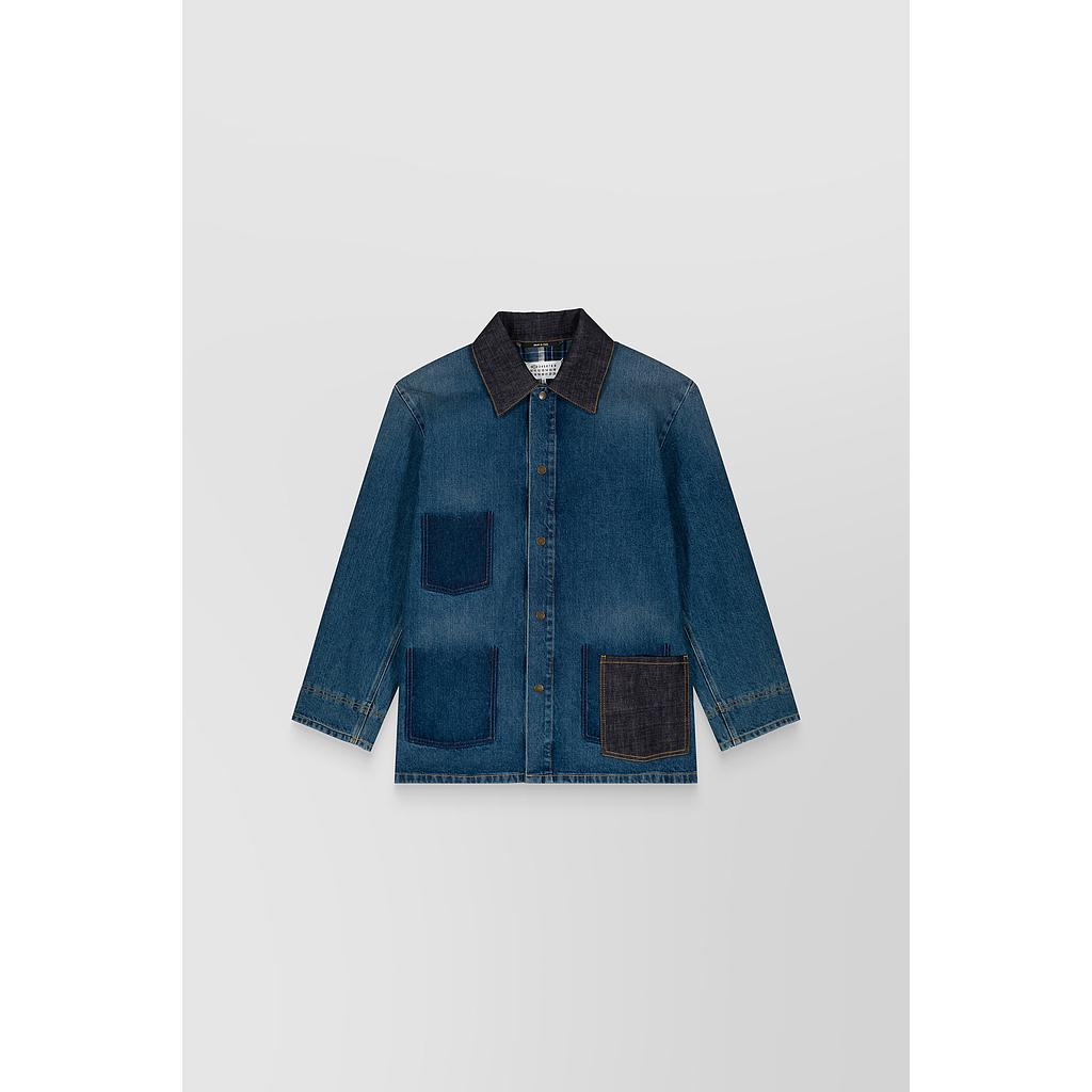 Combo denim boxy jacket