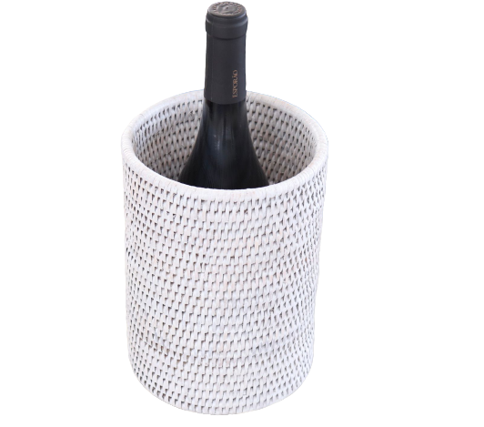 Rattan Wine Bottle Holder White