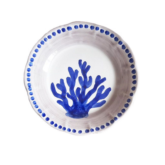Assiette 21 cm Corail Gyp Sea Bleu