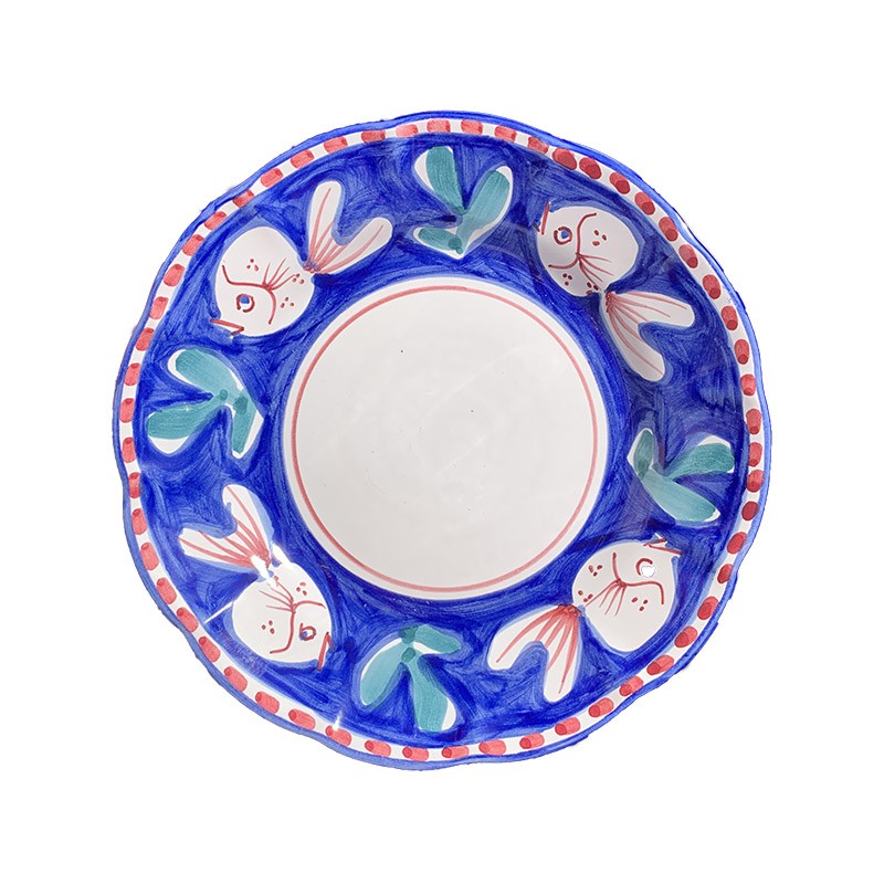 Assiette 21 cm Poisson Bleue &amp; Verte