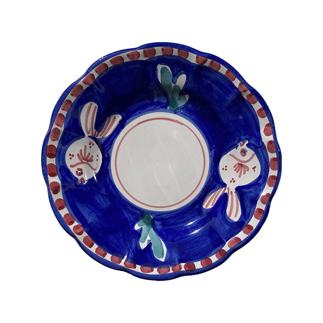 Assiette 16 cm Poisson Bleue &amp; Verte
