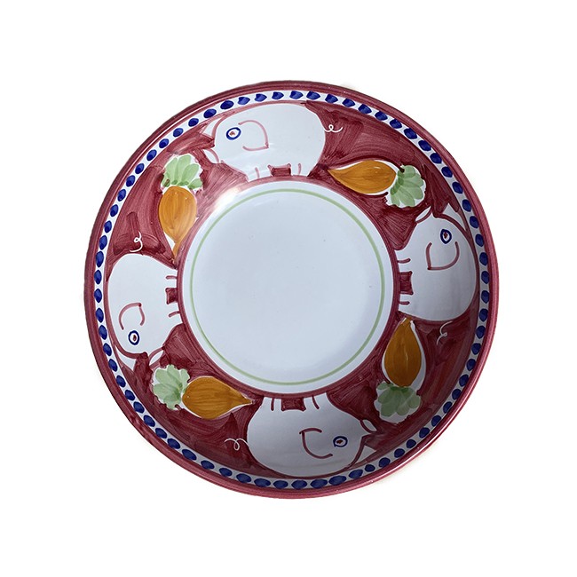 Saladier 22 cm Cochon Rouge