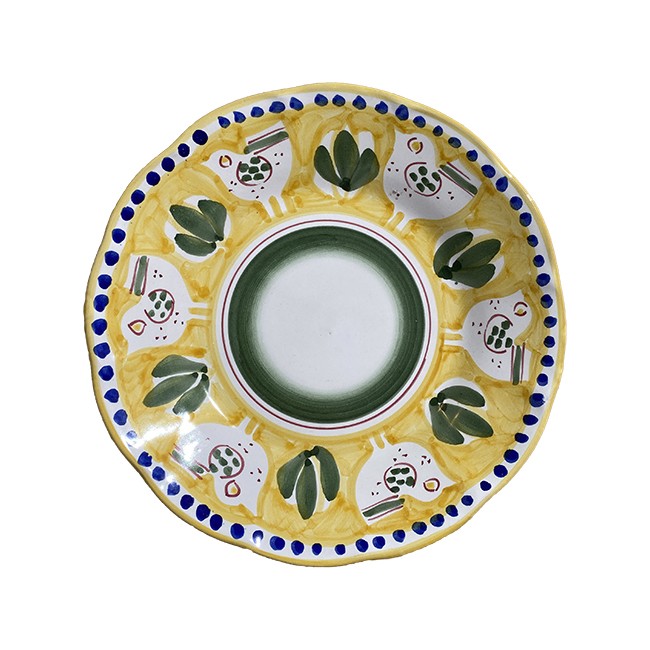 Assiette 21 cm Poule Jaune &amp; Verte