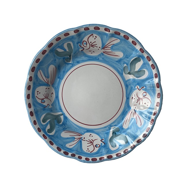Assiette 21 cm Poisson Bleu Ciel
