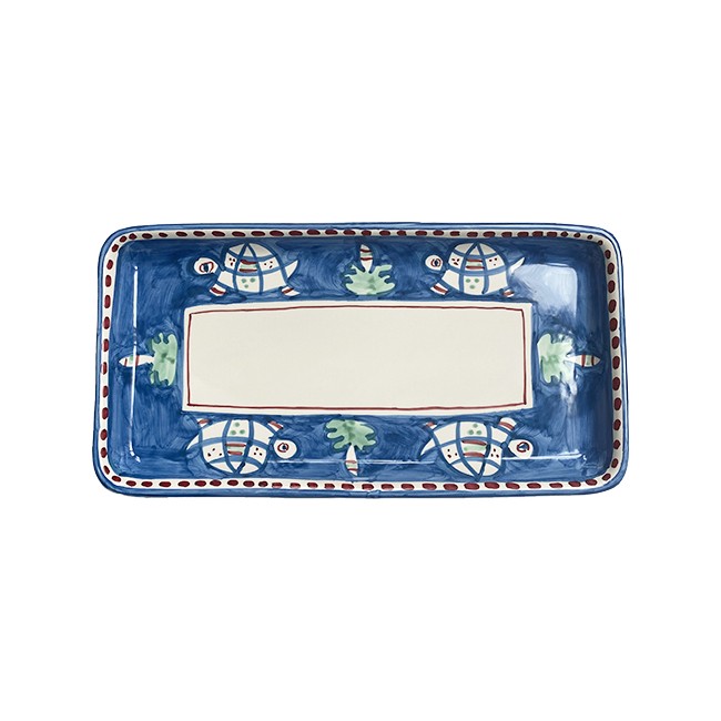 Plat rectangle Tortue Bleu