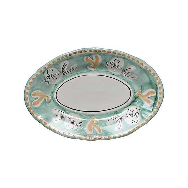 Plat Ovale 35 cm Poisson Vert