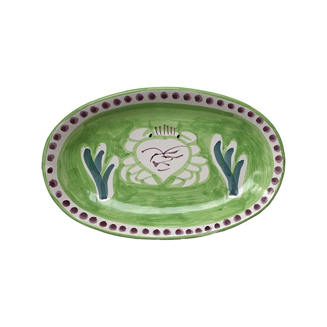 Plat Ovale 25 cm Crabe Vert