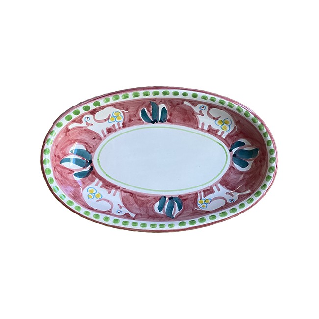 Plat Ovale Creux 25 cm Elephant Rose