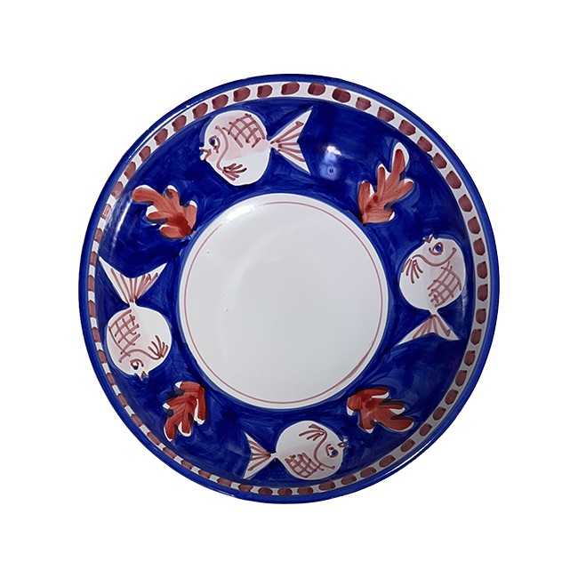 Saladier 22 cm Poisson Bleu &amp; Rouge