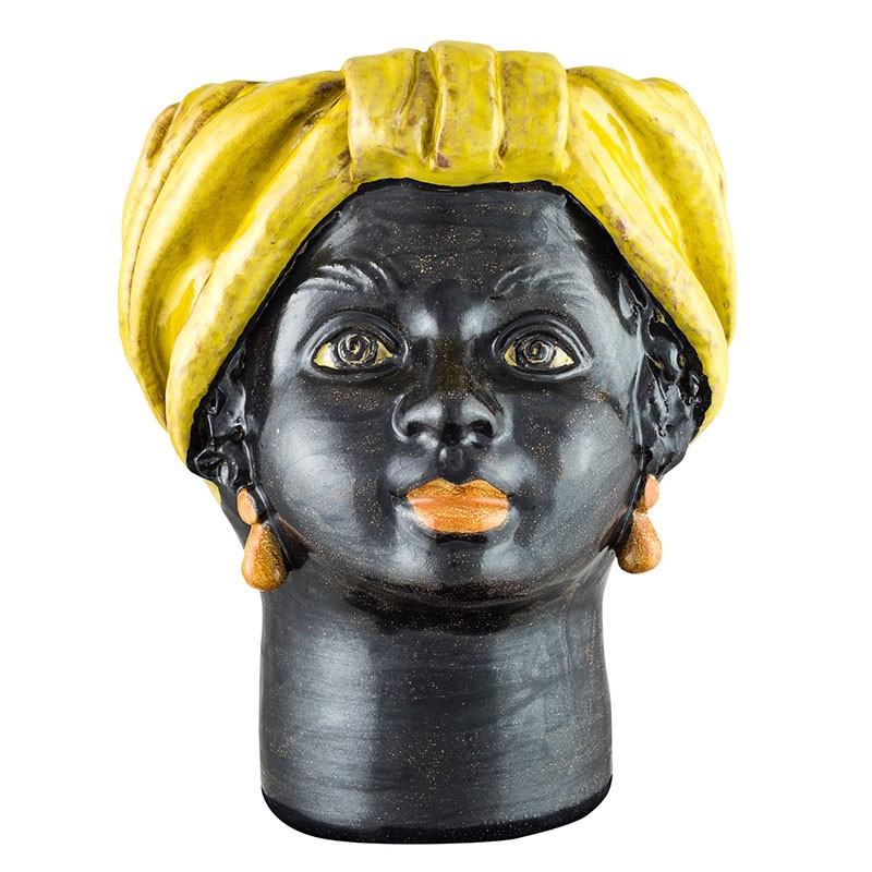 Non gere par UH - Vase tête Moyenne Jaune - Femme - Giacomo Alessi