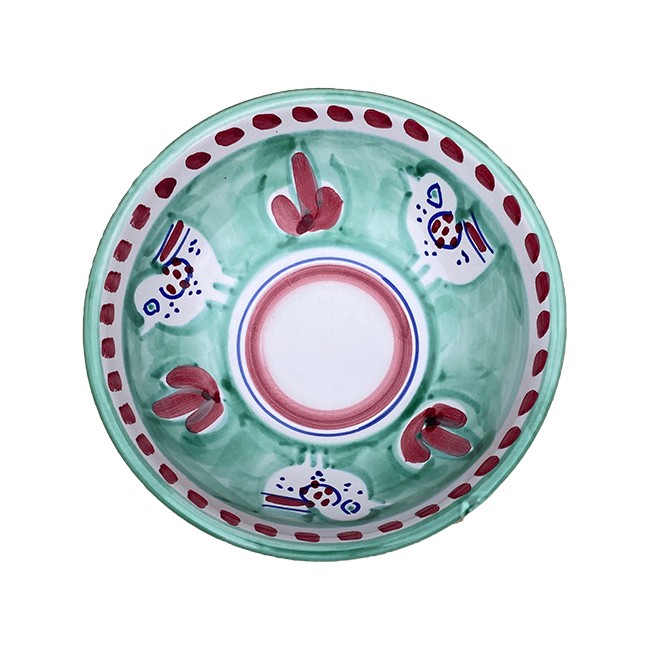 Bol 14 cm Poule Vert &amp; Rouge