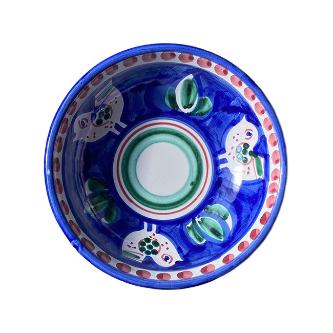 Bol 14 cm Poule Bleu &amp; Vert