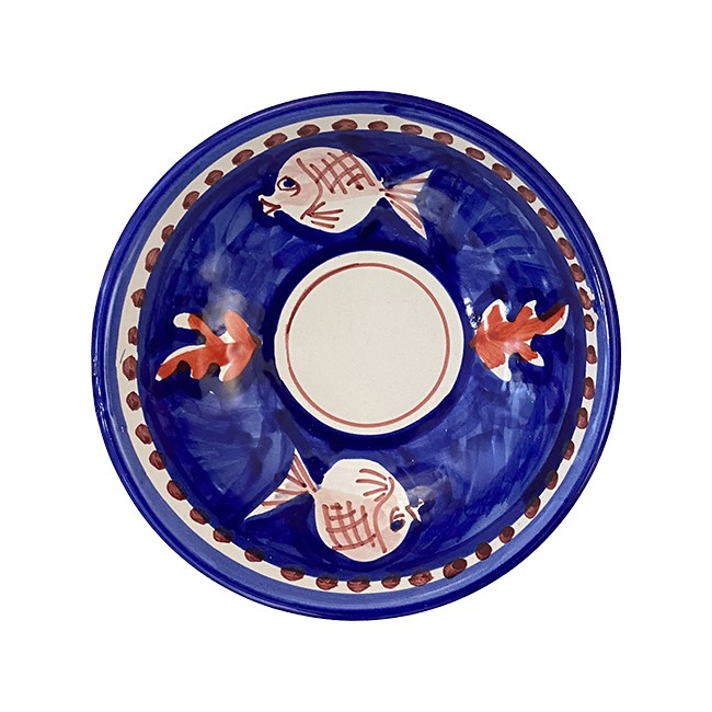 Bol 14 cm Poisson Bleu &amp; Rouge