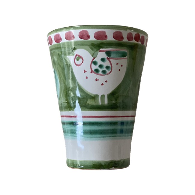 Verre 11 cm Poule Vert